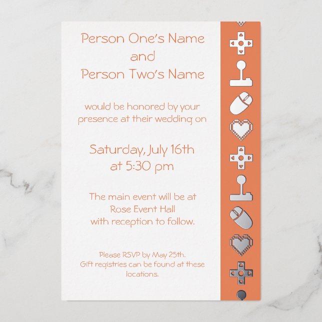 Multiplayer Mode in Coral Foil Invitation (Front)