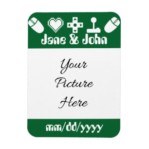 Multiplayer Mode in Green Save-the-Date Magnet