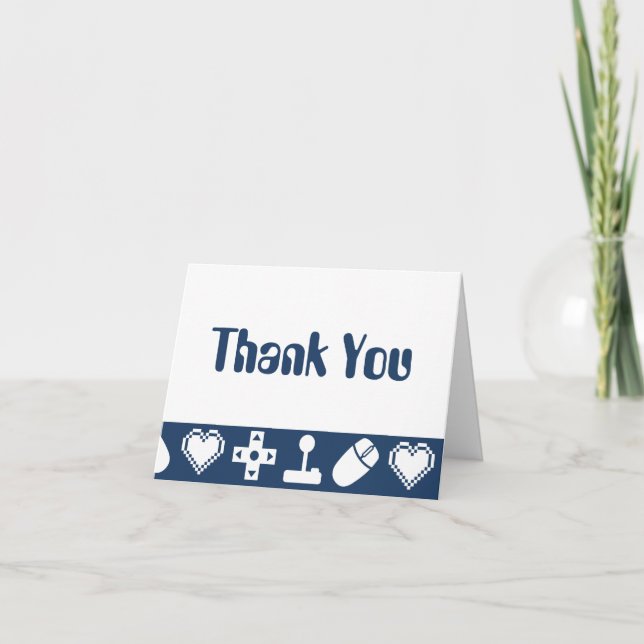 Multiplayer Mode in Navy Thank You Card (Front)