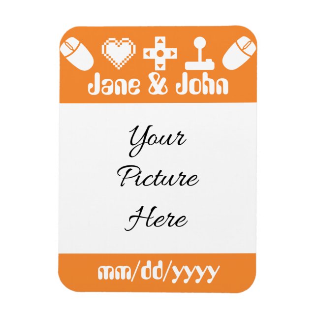 Multiplayer Mode in Orange Save-the-Date Magnet (Vertical)