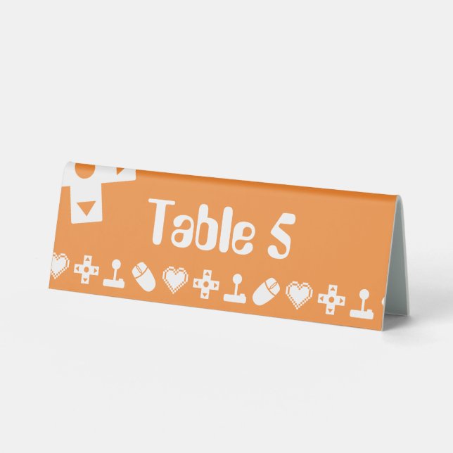 Multiplayer Mode in Orange Table Tent Sign (Front)
