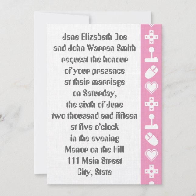 Multiplayer Mode in Petal Pink Wedding Invitation (Front)