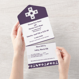 Multiplayer Mode in Purple All In One Invitation