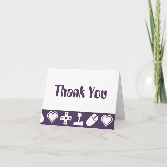 Multiplayer Mode in Purple Thank You Card (Front)