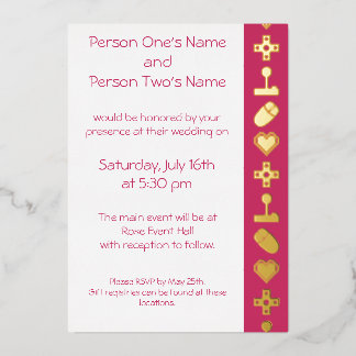 Multiplayer Mode in Raspberry Foil Invitation