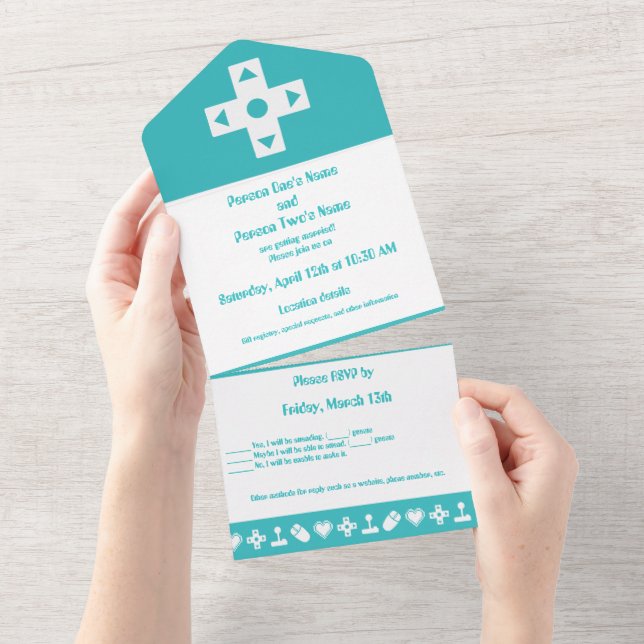 Multiplayer Mode in Turquoise All In One Invitation (Tearaway)