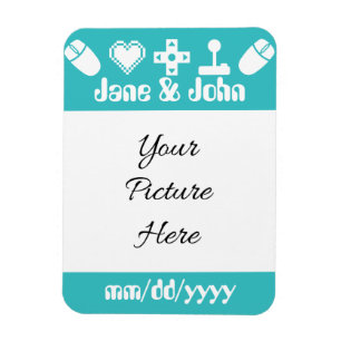 Multiplayer Mode in Turquoise Save-the-Date Magnet