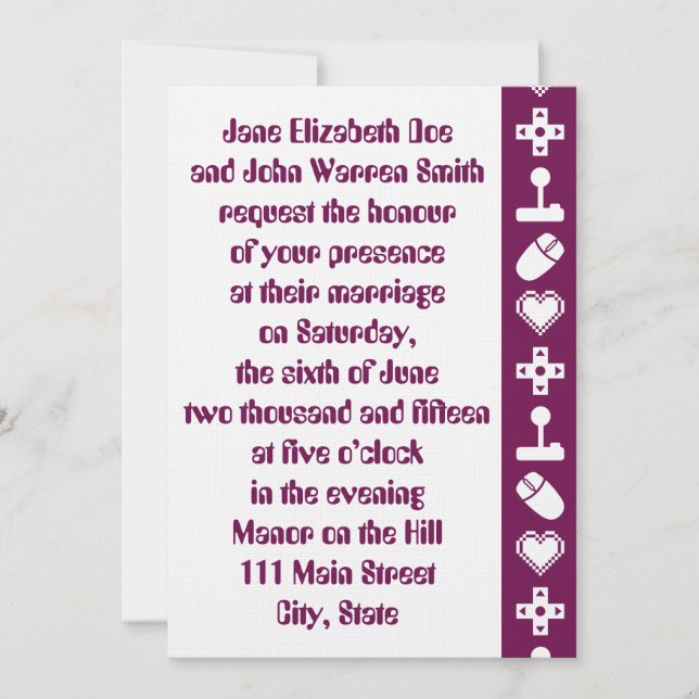 Multiplayer Mode in Wine Wedding Invitation (Front)