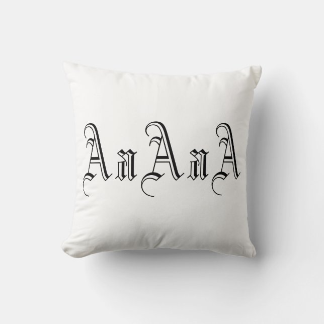 Multiple A Monogram in Black and White I Cushion (Front)