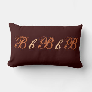 Multiple B Monogram in Brown and Beige Lumbar Cushion