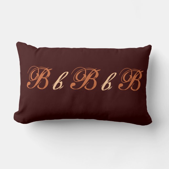 Multiple B Monogram in Brown and Beige Lumbar Cushion (Front)
