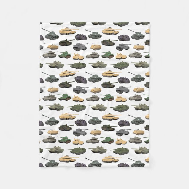 Multiple Battle Tanks Fleece Blanket (Front)