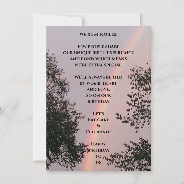 Multiple Birth Birthday Flat Greeting Card (Front)