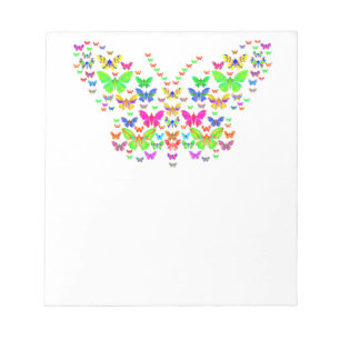 multiple butterflies note pad
