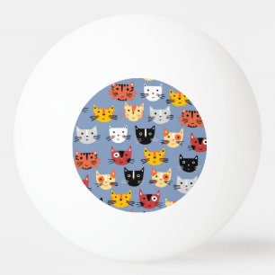 Multiple Cats Pattern Ping Pong Ball