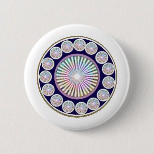 Multiple CHAKRA - Sparkle n Live Mandala 6 Cm Round Badge