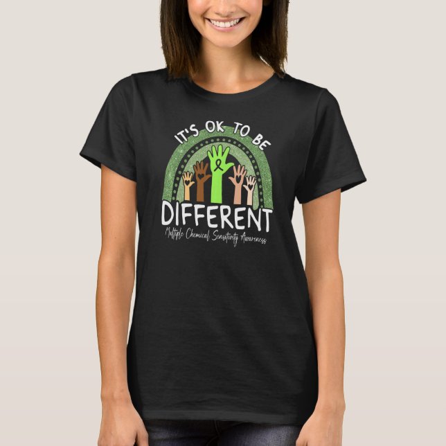 Multiple Chemical Sensitivity Awareness Lime Green T-Shirt (Front)