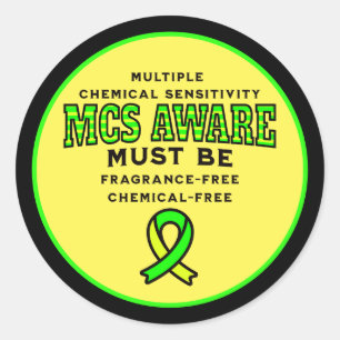 Multiple Chemical Sensitivity MCS Awareness  Classic Round Sticker