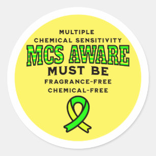 Multiple Chemical Sensitivity MCS Awareness  Classic Round Sticker