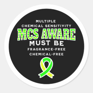 Multiple Chemical Sensitivity MCS Awareness  Classic Round Sticker