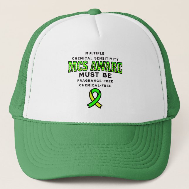 Multiple Chemical Sensitivity MCS Awareness  Trucker Hat (Front)
