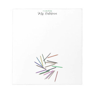 Multiple Colored Pencils Teacher Notepad