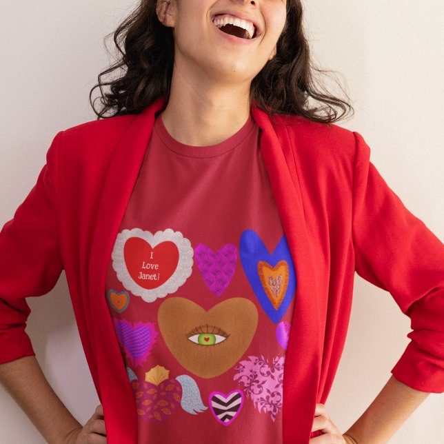 Multiple colourful hearts Valentine T-Shirt (Creator Uploaded)