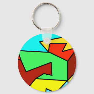 Multiple colours abstract angles and triangle key ring