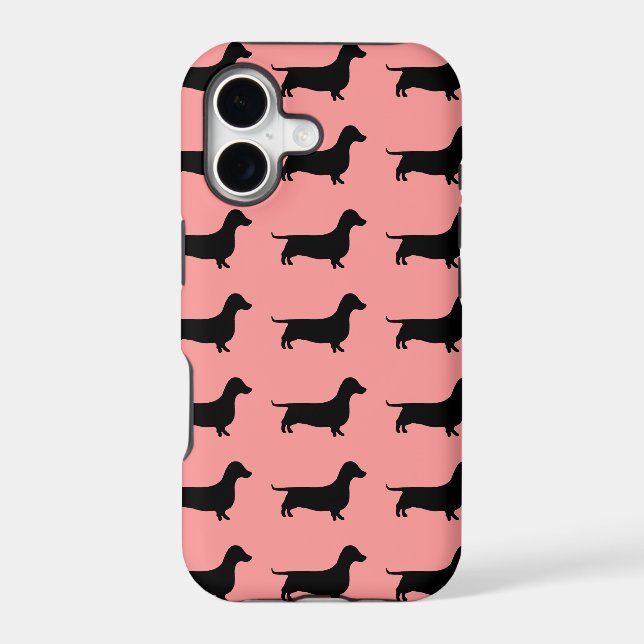 Multiple Dachshund Pattern on Rose background (Back)