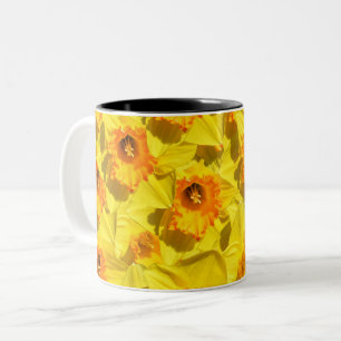 Multiple Daffodils Gold Medal flowers Two-Tone Coffee Mug