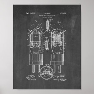Multiple-electrode Vacuum Tube Patent - Chalkboard Poster