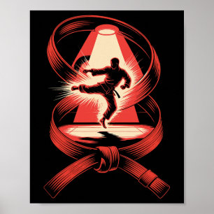 Multiple Exposure Art Belt Judo Karate Taekwondo J Poster