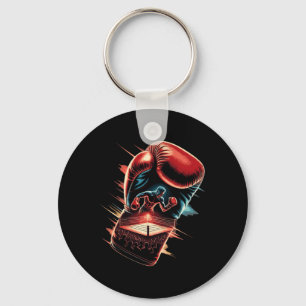 Multiple Exposure Art Boxing Gloves Fighter Boxer Key Ring