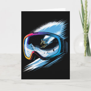 Multiple Exposure Art Skiing Mountain Ski Snow Win Card