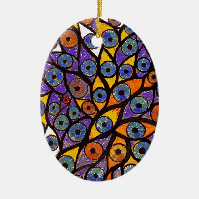Multiple Eyes Ceramic Ornament (Front)