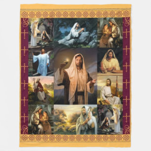 MULTIPLE FACES OF JESUS FLEECE BLANKET