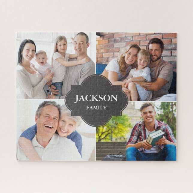 Multiple Family Photo Collage Gift keepsake custom Jigsaw Puzzle (Horizontal)