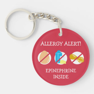 Multiple Food Allergy Alert Keychain