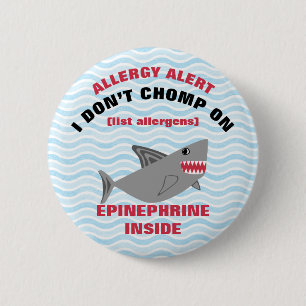Multiple Food Allergy Alert Shark Button