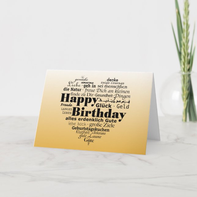 Multiple Language Birthday Wishing Card (Front)
