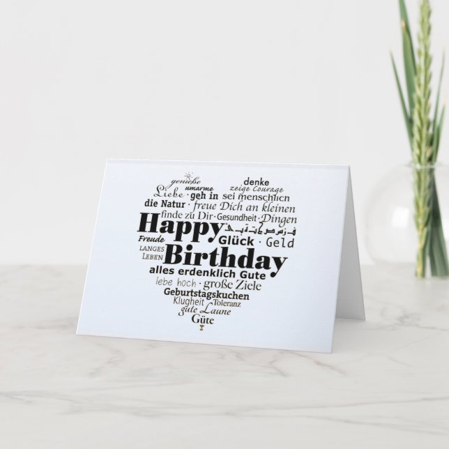 Multiple Language Birthday Wishing Card (Front)
