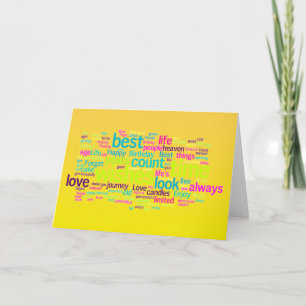 Multiple Language Birthday Word Cloud Card