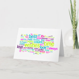 Multiple Language Birthday Word Cloud Card