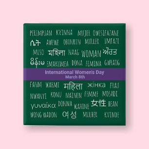 Multiple Languages - International Women's Day 15 Cm Square Badge