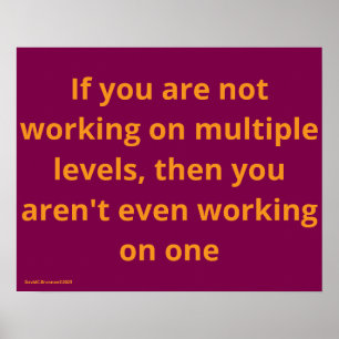 "Multiple Levels", quote, humour, irony Poster