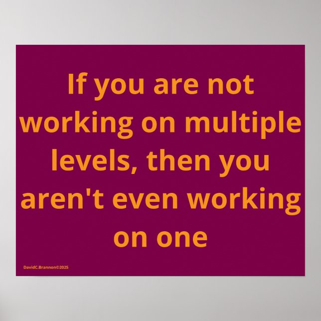 "Multiple Levels", quote, humour, irony Poster (Front)