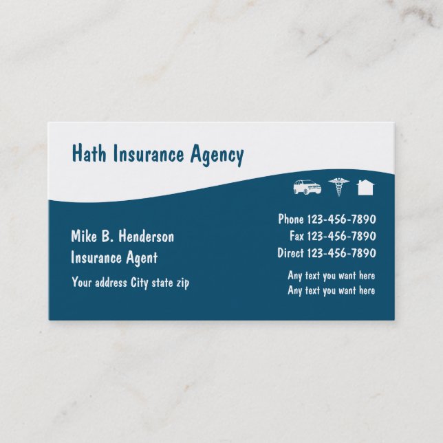 Multiple Line Insurance Business Cards (Front)