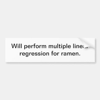 Multiple Linear Regression for ramen Bumper Sticker