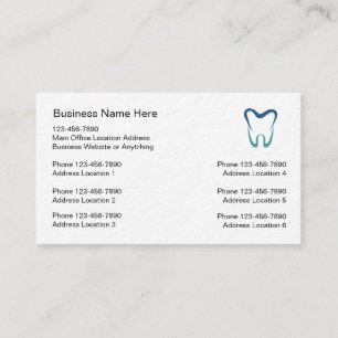 Multiple Location Dentist Business Card Templates