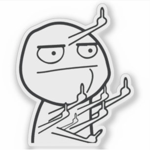 Multiple Middle Fingers Rage Face Meme Mug